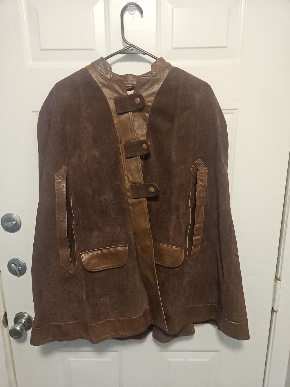 1970's Vtg Cape Split-Suede Western Poncho Cowboy Jacket